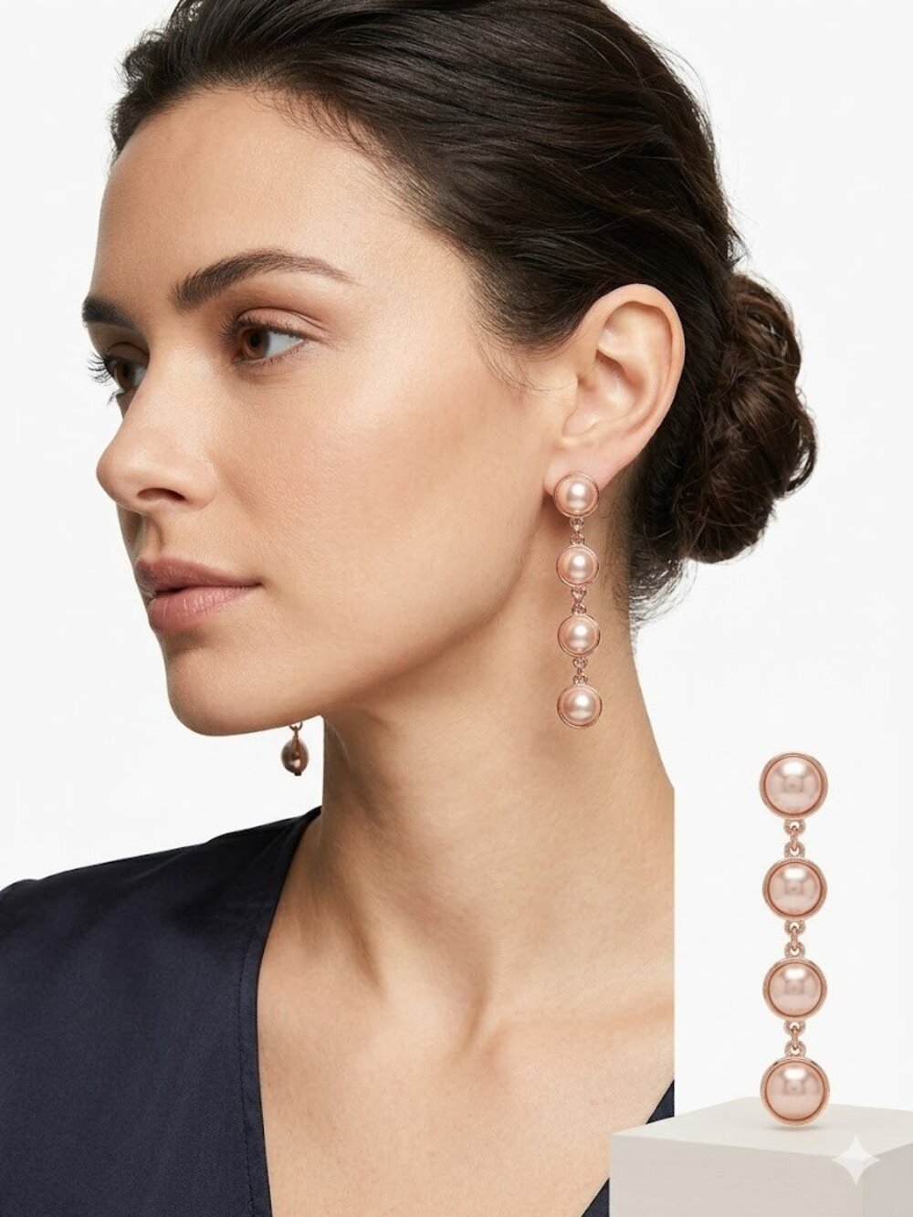 New York & Company Women's Womens Faux Pearl Dangle Earrings NWT